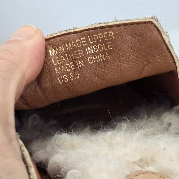 Mi.iM | tan suede neutral pointed toe shearling lined mules | WMS 6.5 - Picture 7 of 9